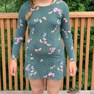 Green flowery girls XL dress from dex
